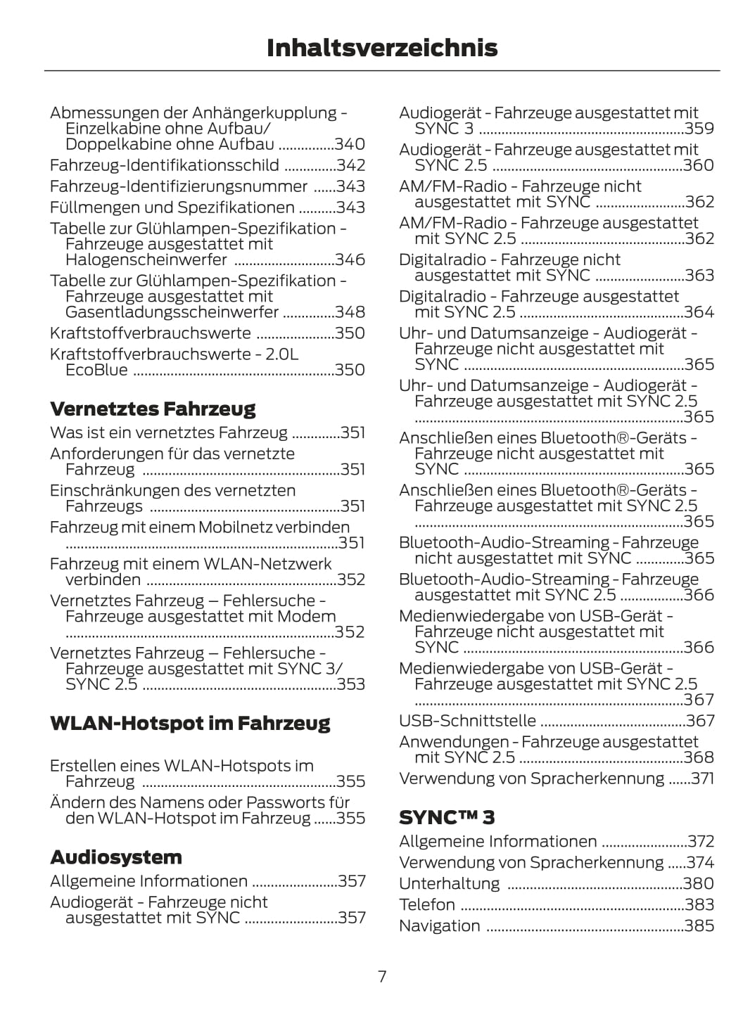 2020 Ford Transit Owner's Manual | German