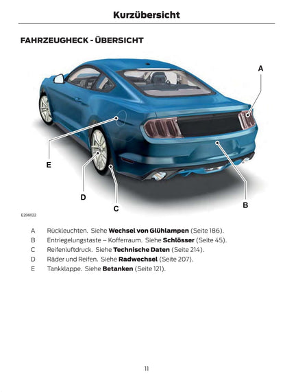 2015-2016 Ford Mustang Bedienungsanleitung | Deutsch