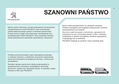2013-2014 Peugeot Boxer Owner's Manual | Polish