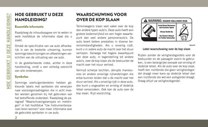 2018-2019 Jeep Wrangler Owner's Manual | Dutch