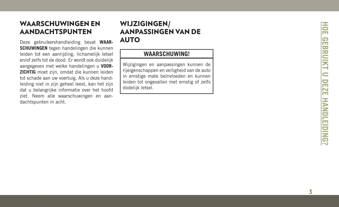 2018-2019 Jeep Wrangler Owner's Manual | Dutch