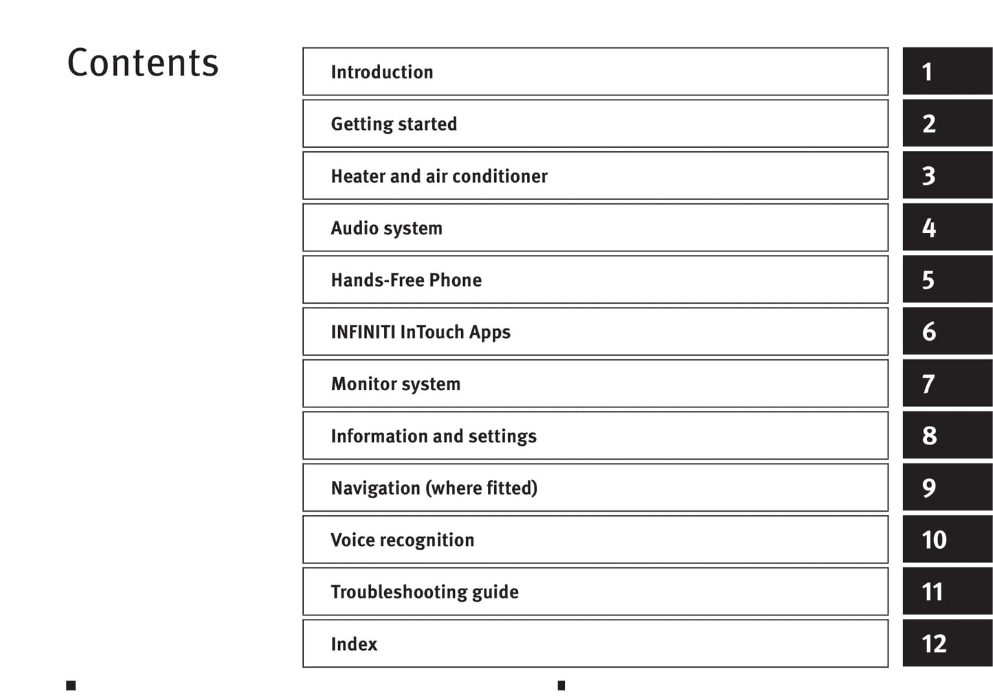 Infiniti Q50 Intouch Dual Display Gebruikershandleiding 2013 - 2019