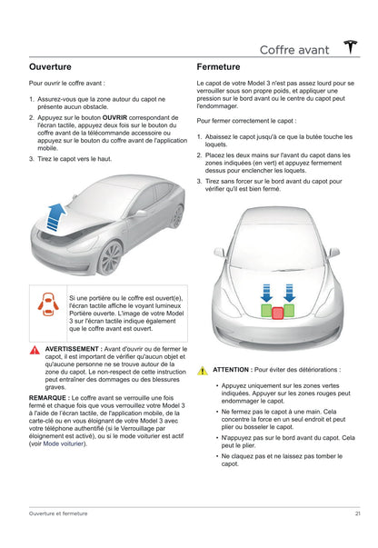 2020 Tesla Model 3 Bedienungsanleitung | Französisch