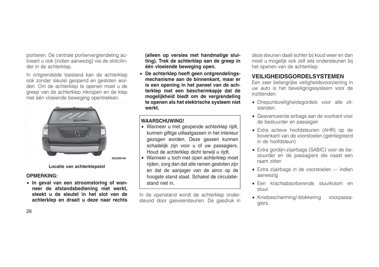 2011-2012 Jeep Compass Owner's Manual | Dutch