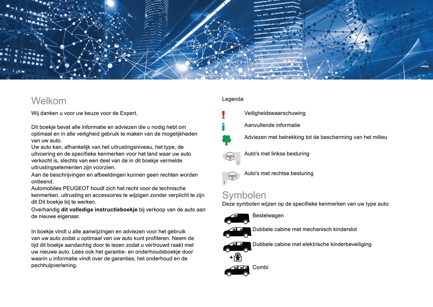 2017-2018 Peugeot Expert Owner's Manual | Dutch