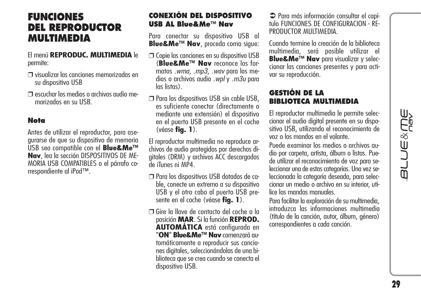 Alfa Romeo Blue&Me Nav Instrucciones 2008 - 2011