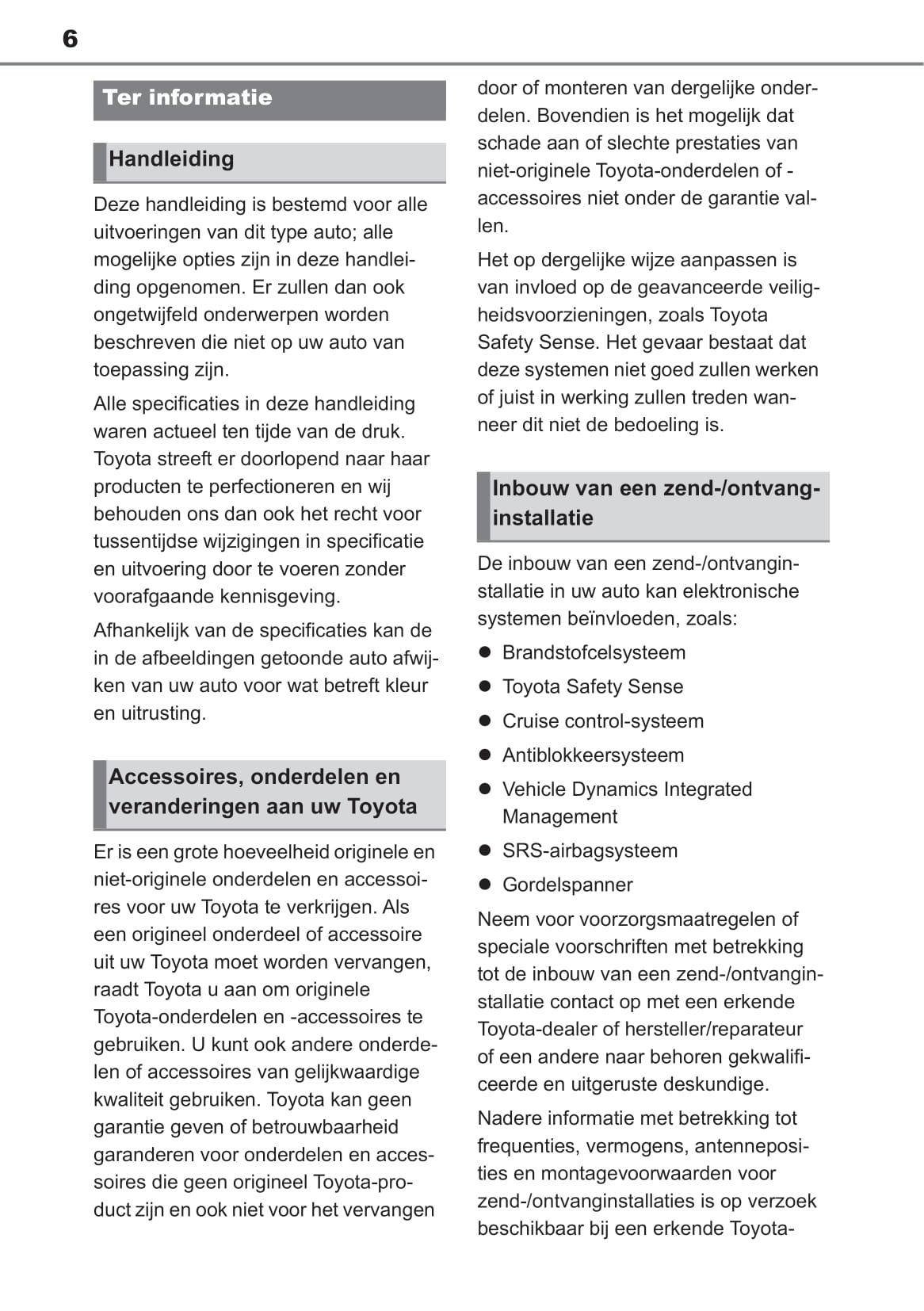 2020-2021 Toyota Mirai Bedienungsanleitung | Niederländisch