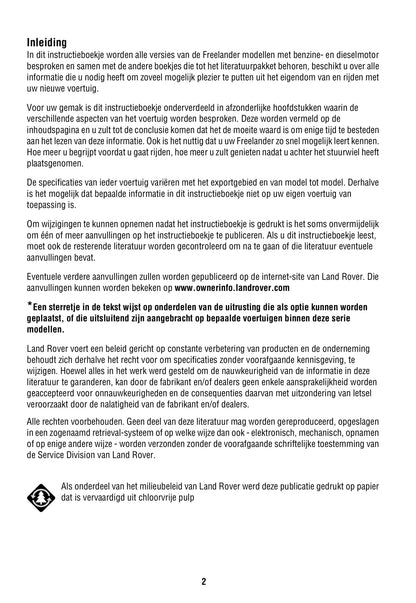 2003-2007 Land Rover Freelander Bedienungsanleitung | Niederländisch