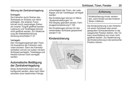 2017-2018 Opel Zafira/Zafira Tourer Bedienungsanleitung | Deutsch