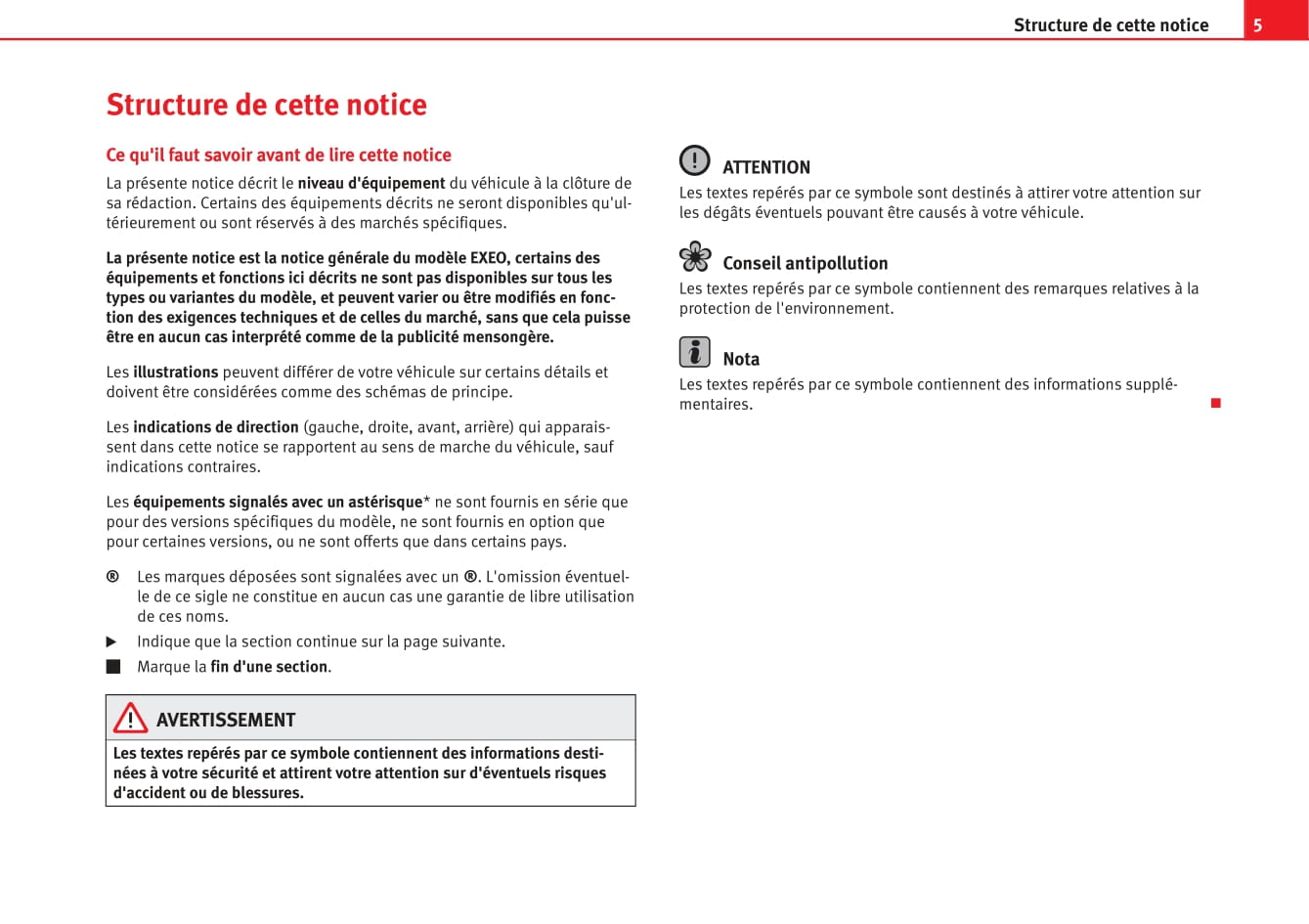 2012-2013 Seat Exeo Bedienungsanleitung | Französisch