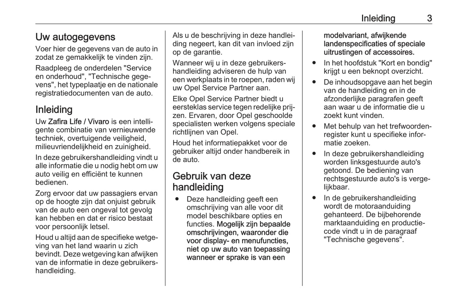 2019-2021 Opel Zafira Life Gebruikershandleiding | Nederlands