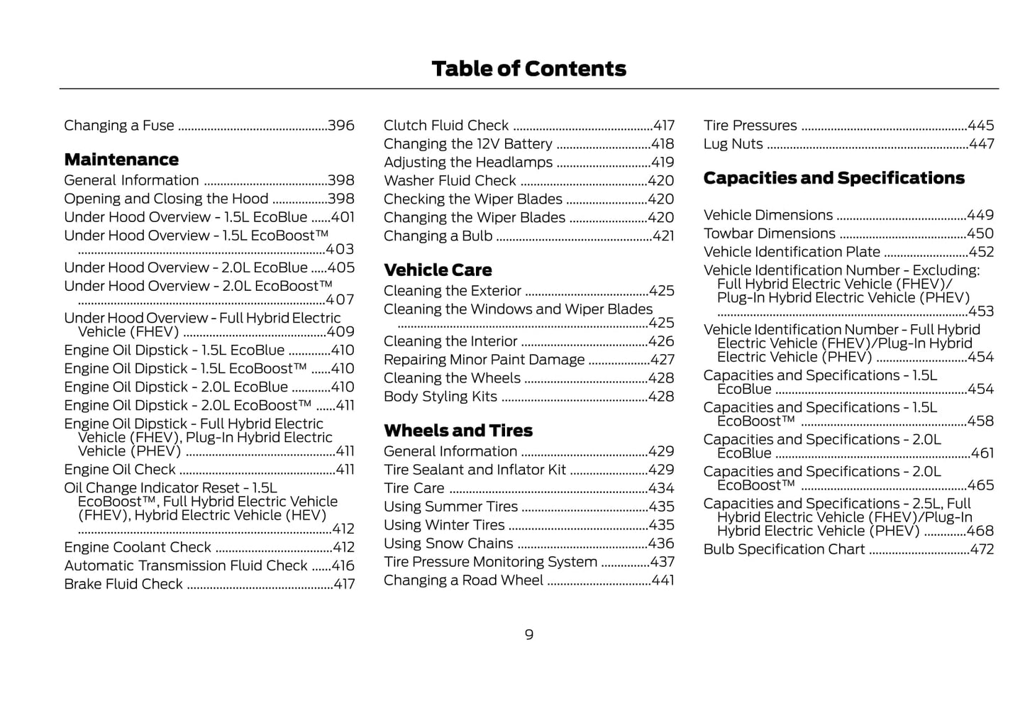 2021-2022 Ford Kuga Vignale/Kuga Vignale Hybrid Owner's Manual | English