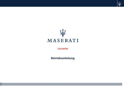 2016-2020 Maserati Levante Manuel du propriétaire | Allemand