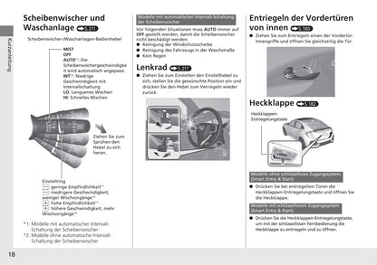 2017-2018 Honda Civic Hatchback Diesel Bedienungsanleitung | Deutsch