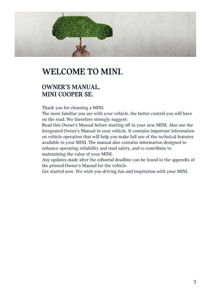 2019-2021 Mini Cooper SE Manuel du propriétaire | Anglais