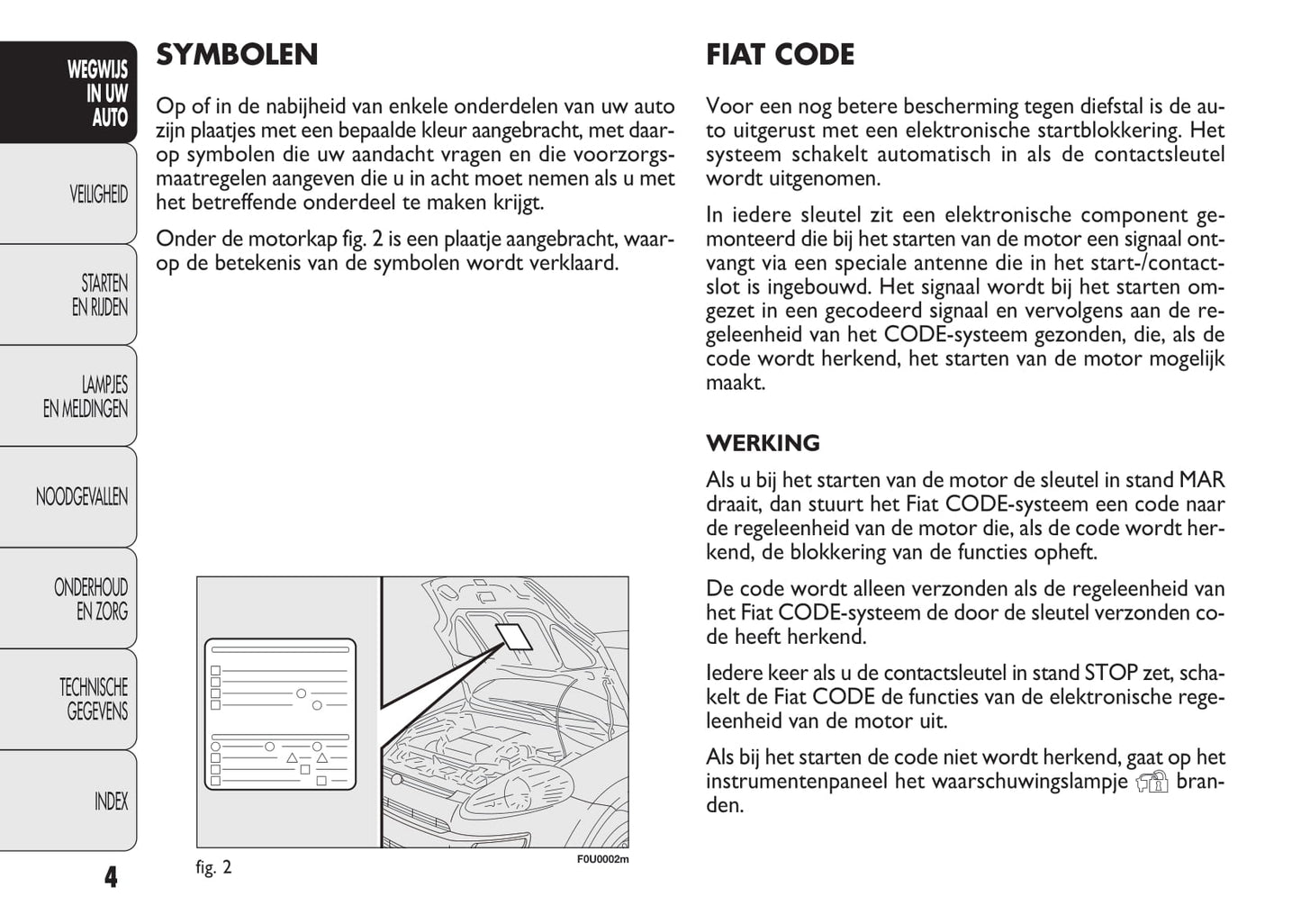 2010-2011 Fiat Punto Evo Owner's Manual | Dutch