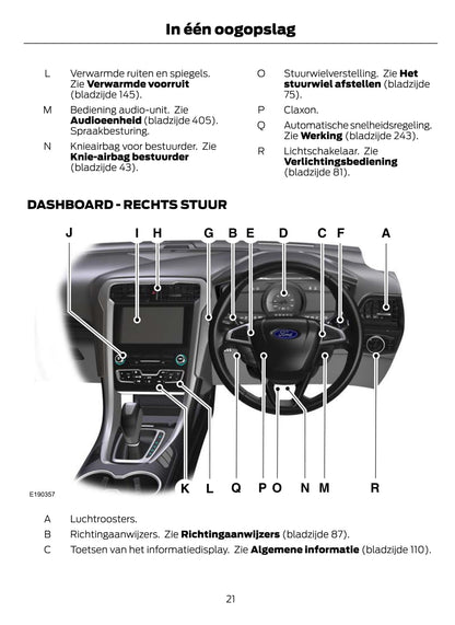 2021-2022 Ford Mondeo / Mondeo Hybrid Gebruikershandleiding | Nederlands