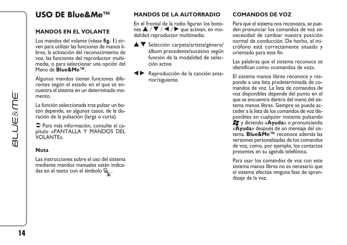 Abarth Punto Evo Blue&Me Instrucciones 2010 - 2012