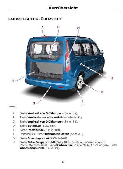 2014 Ford Tourneo Connect Bedienungsanleitung | Deutsch