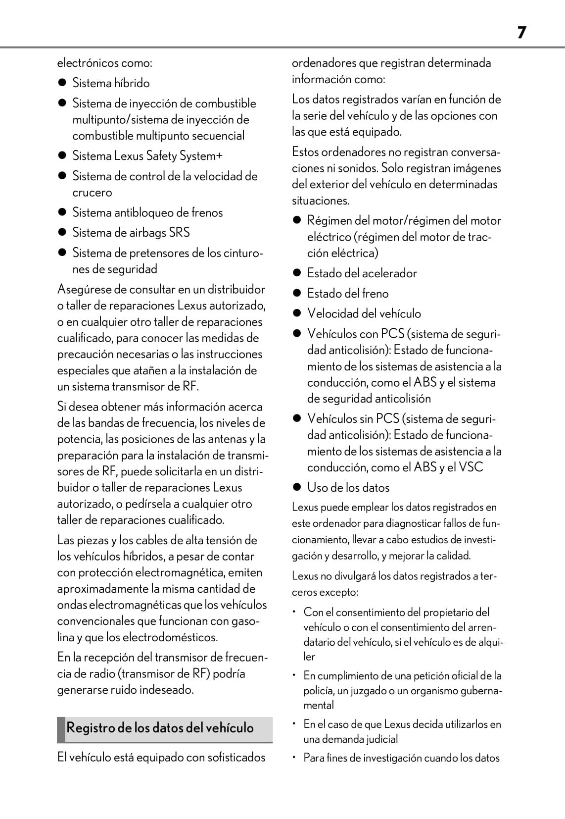 2018-2019 Lexus UX 200 Bedienungsanleitung | Spanisch