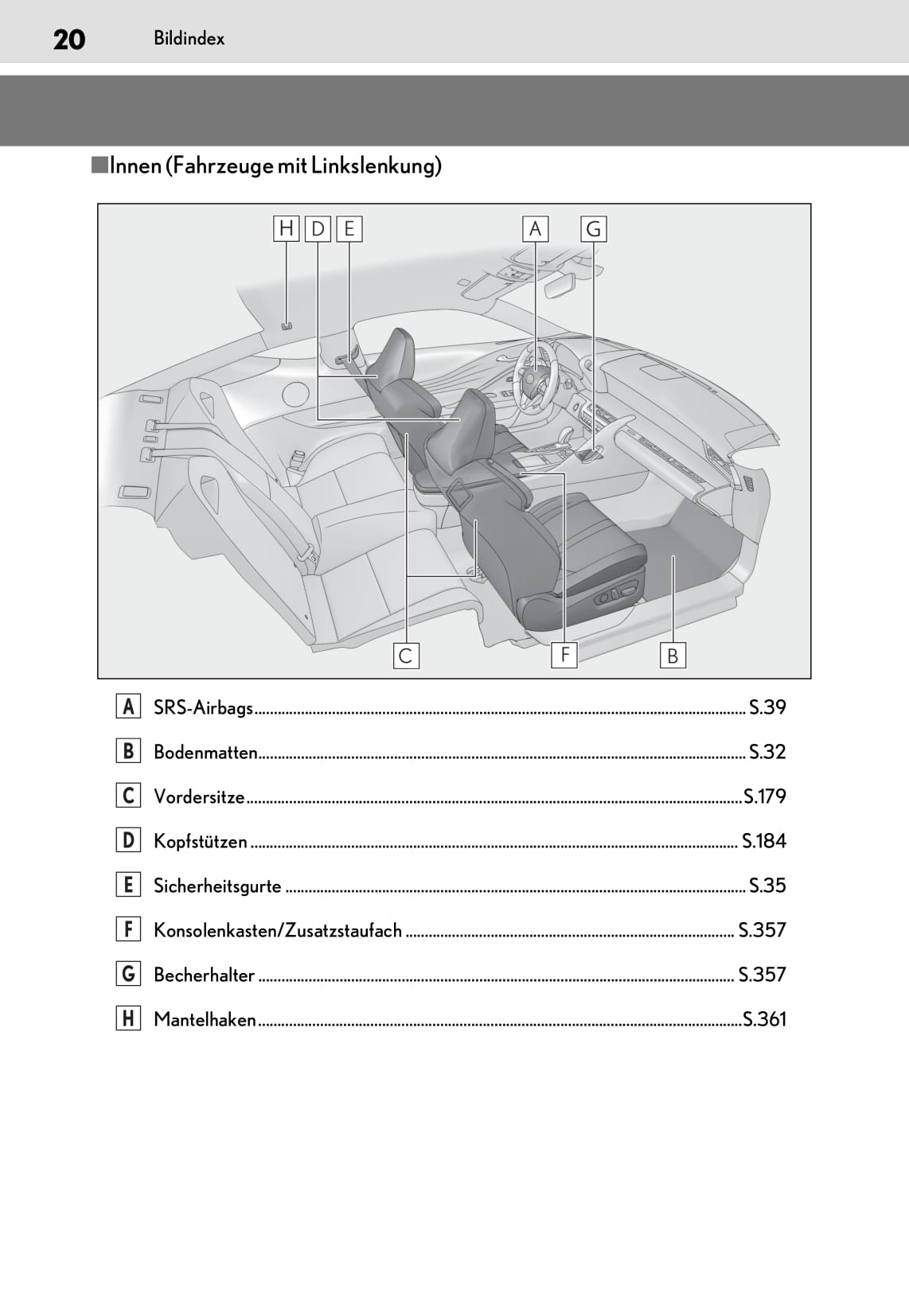 2019-2020 Lexus LC 500/LC 500h Owner's Manual | German
