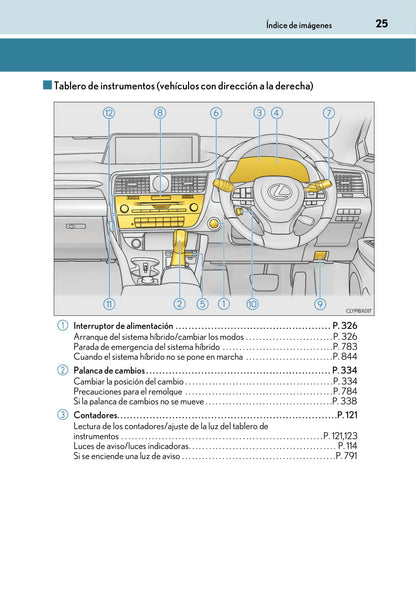 2017-2019 Lexus RX 450h/RX 450hL Gebruikershandleiding | Spaans