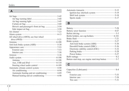 2012 Kia Sportage Owner's Manual | English