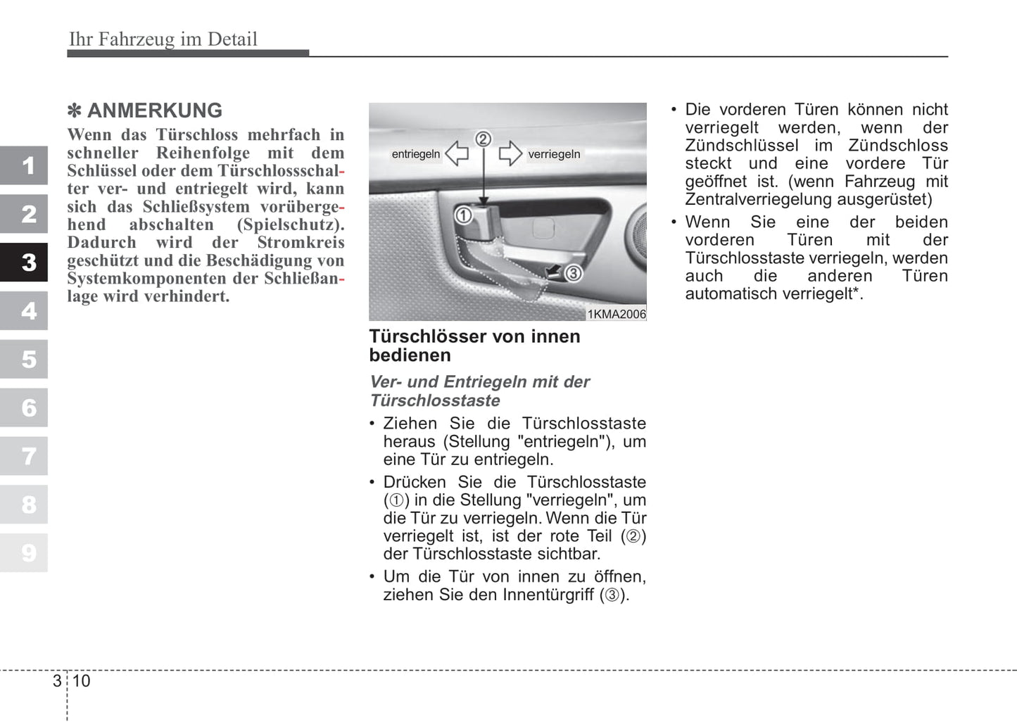 2006-2007 Kia Sportage Owner's Manual | German