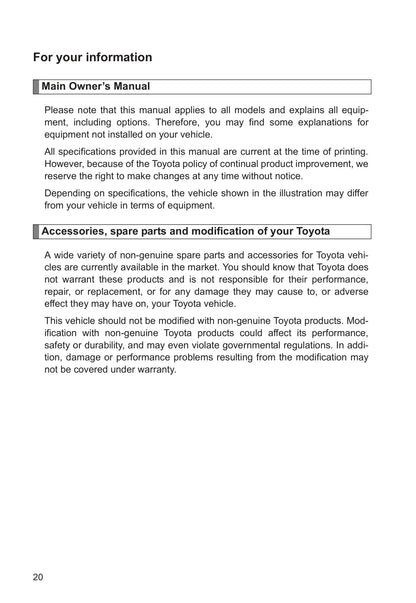 2013 Toyota Venza Bedienungsanleitung | Englisch