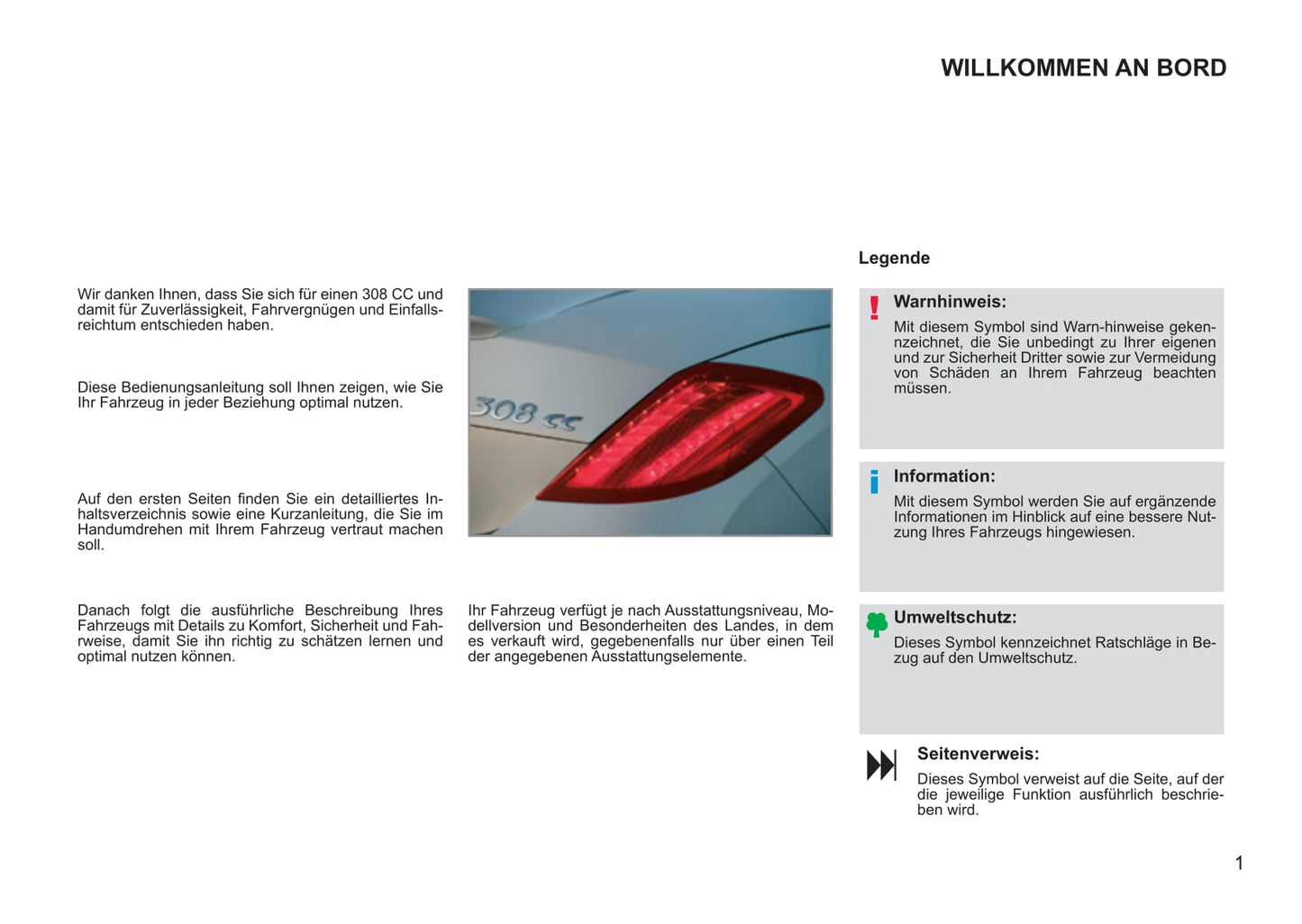 2011-2013 Peugeot 308 CC Bedienungsanleitung | Deutsch