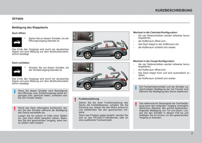2011-2013 Peugeot 308 CC Manuel du propriétaire | Allemand