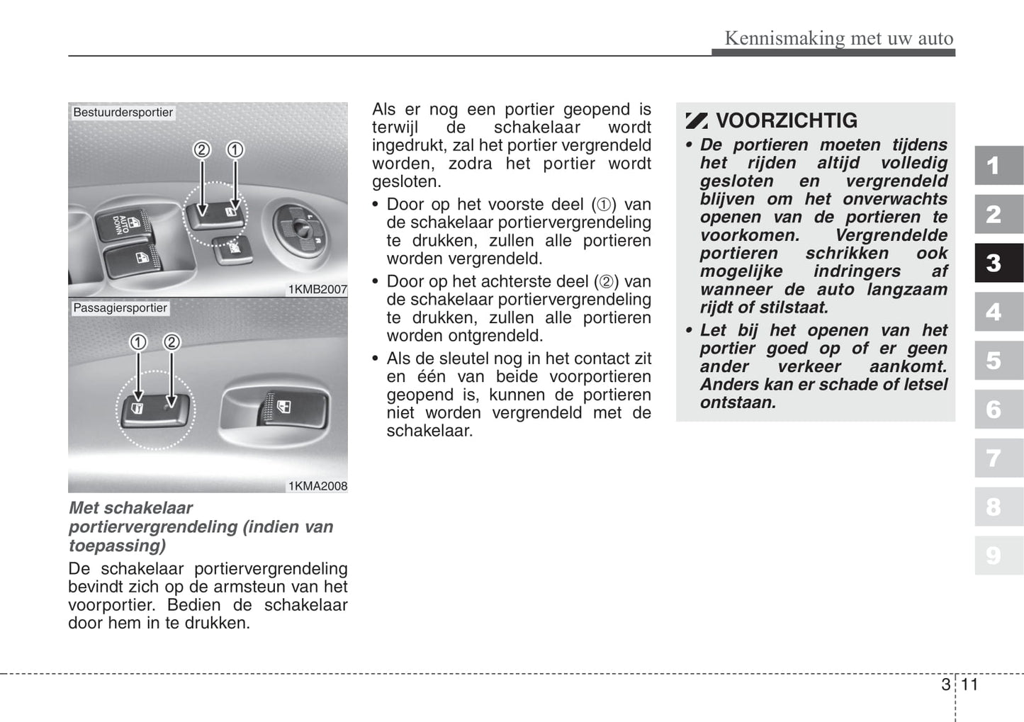 2007-2008 Kia Sportage Owner's Manual | Dutch