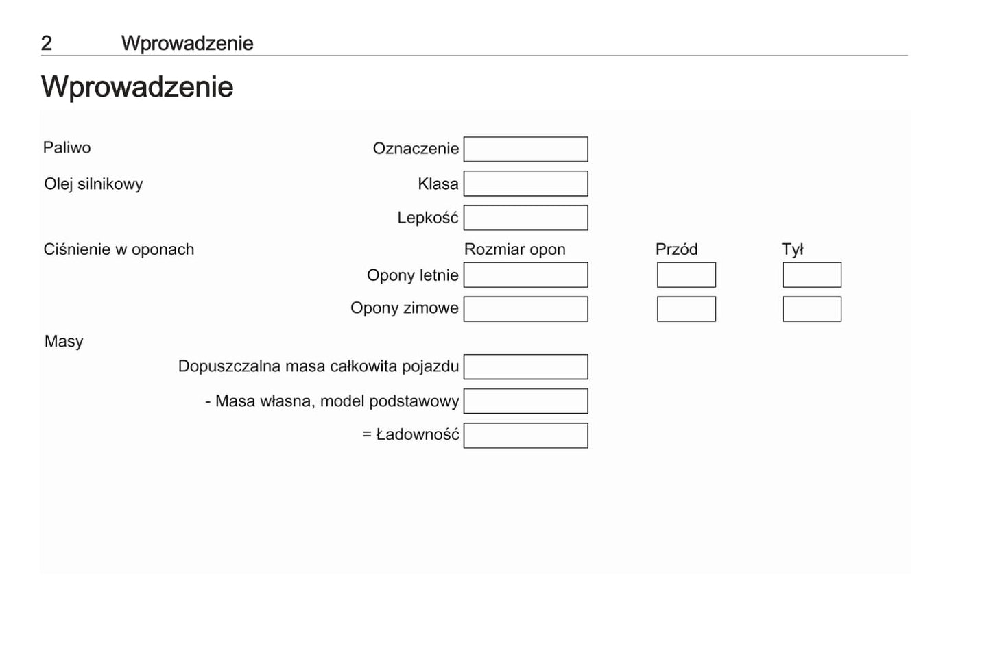 2020 Opel Crossland X Owner's Manual | Polish