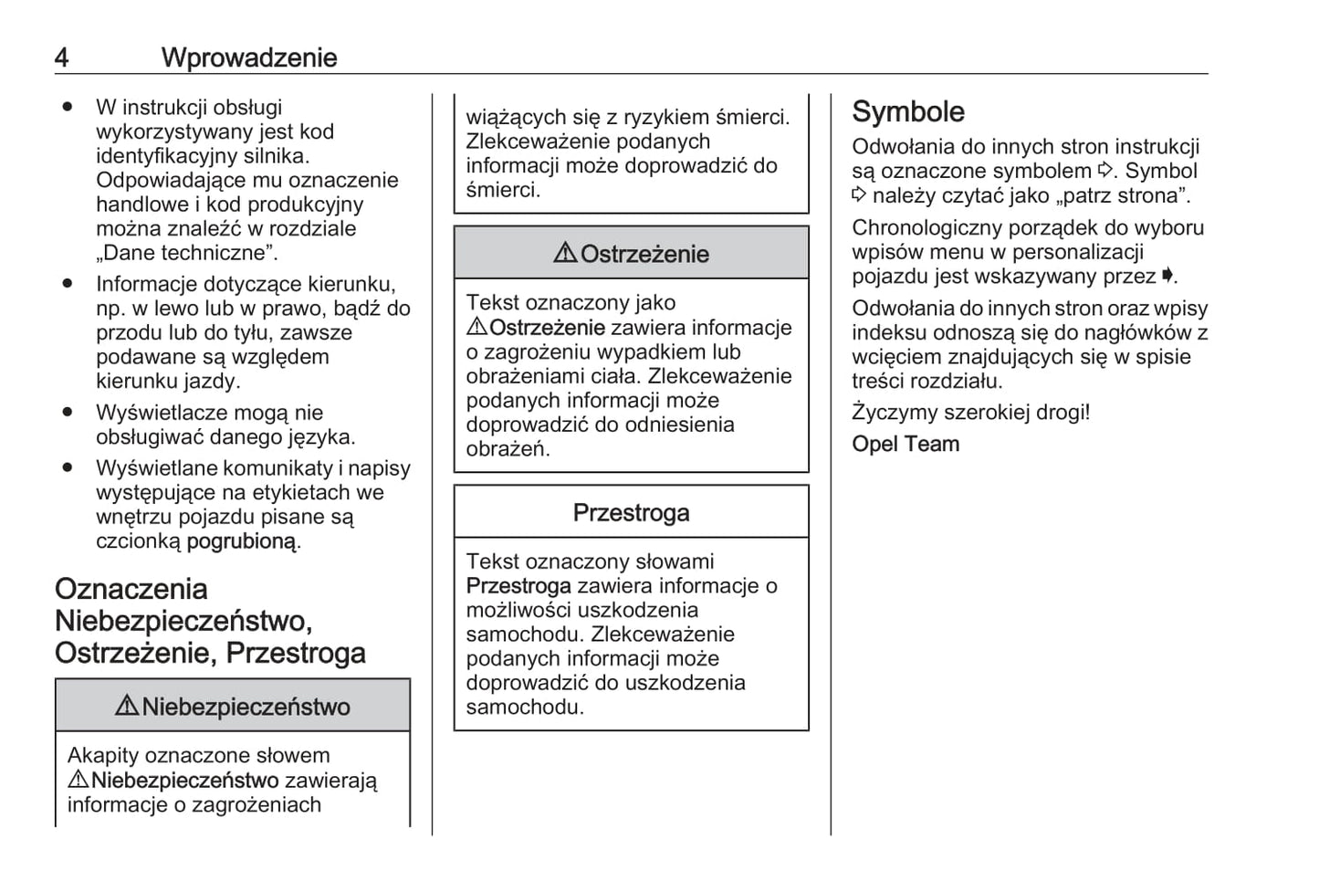 2020 Opel Crossland X Owner's Manual | Polish