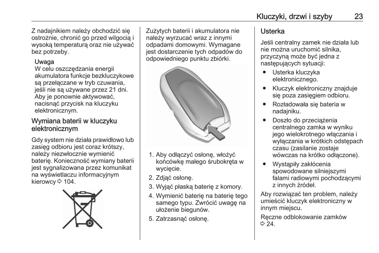 2020 Opel Crossland X Owner's Manual | Polish