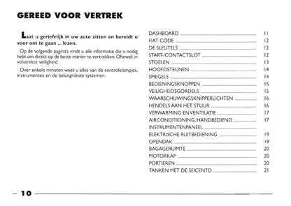 1999-2000 Fiat Seicento Owner's Manual | Dutch