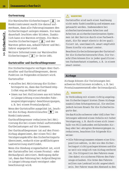 2012-2016 Smart Fortwo Owner's Manual | German