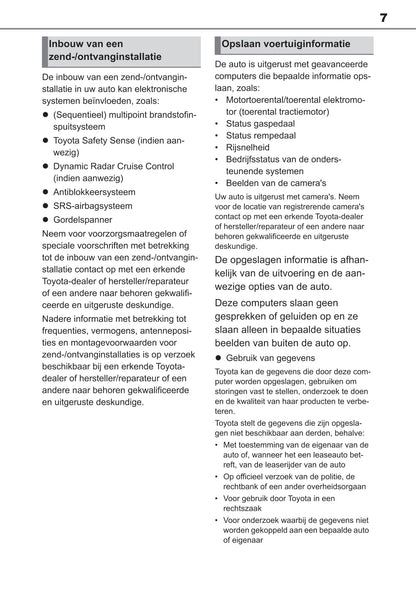 2020-2021 Toyota Yaris Gebruikershandleiding | Nederlands