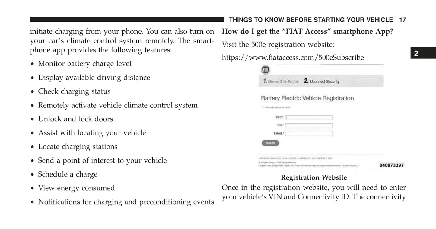 2015 Fiat 500e Owner's Manual | English