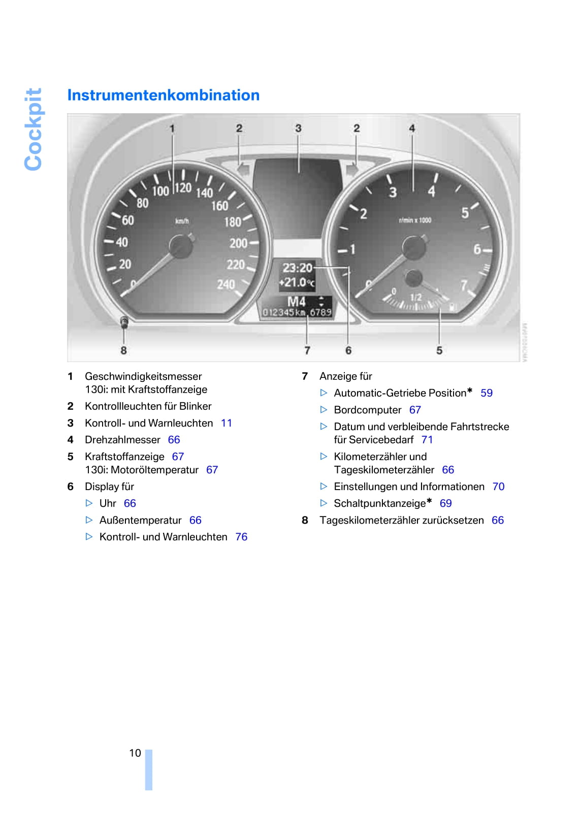 2007 BMW 1 Series Owner's Manual | German