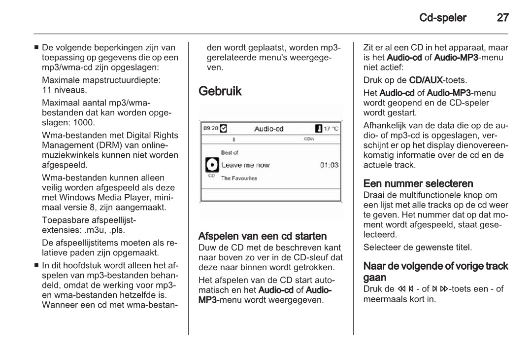 Opel Mokka Navi 600 / CD 400 infotainment Handleiding – Car Manuals