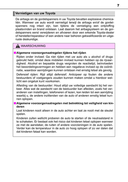 2017-2018 Toyota Yaris GRMN Owner's Manual | Dutch