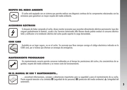 2005-2007 Alfa Romeo 156 Owner's Manual | Spanish