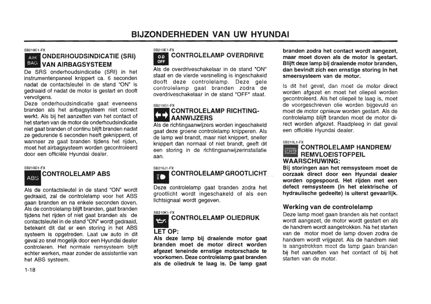 1995-1998 Hyundai Lantra Manuel du propriétaire | Néerlandais
