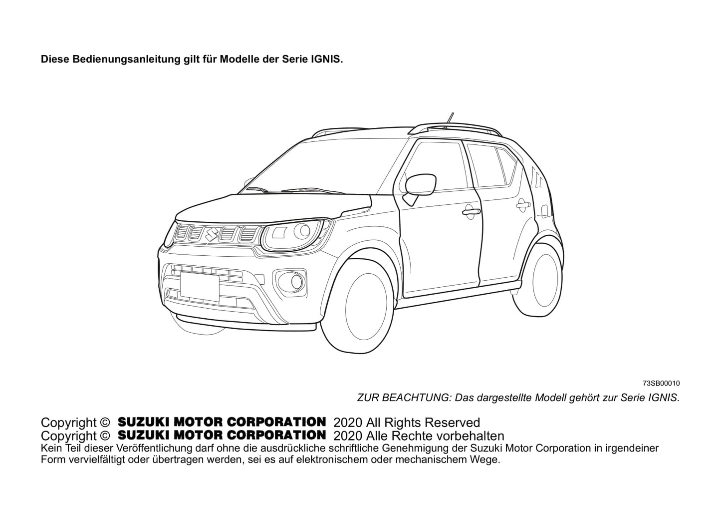 2020-2021 Suzuki Ignis Bedienungsanleitung | Deutsch