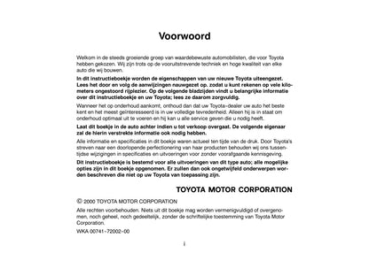 2000-2001 Toyota Land Cruiser 90 Gebruikershandleiding | Nederlands