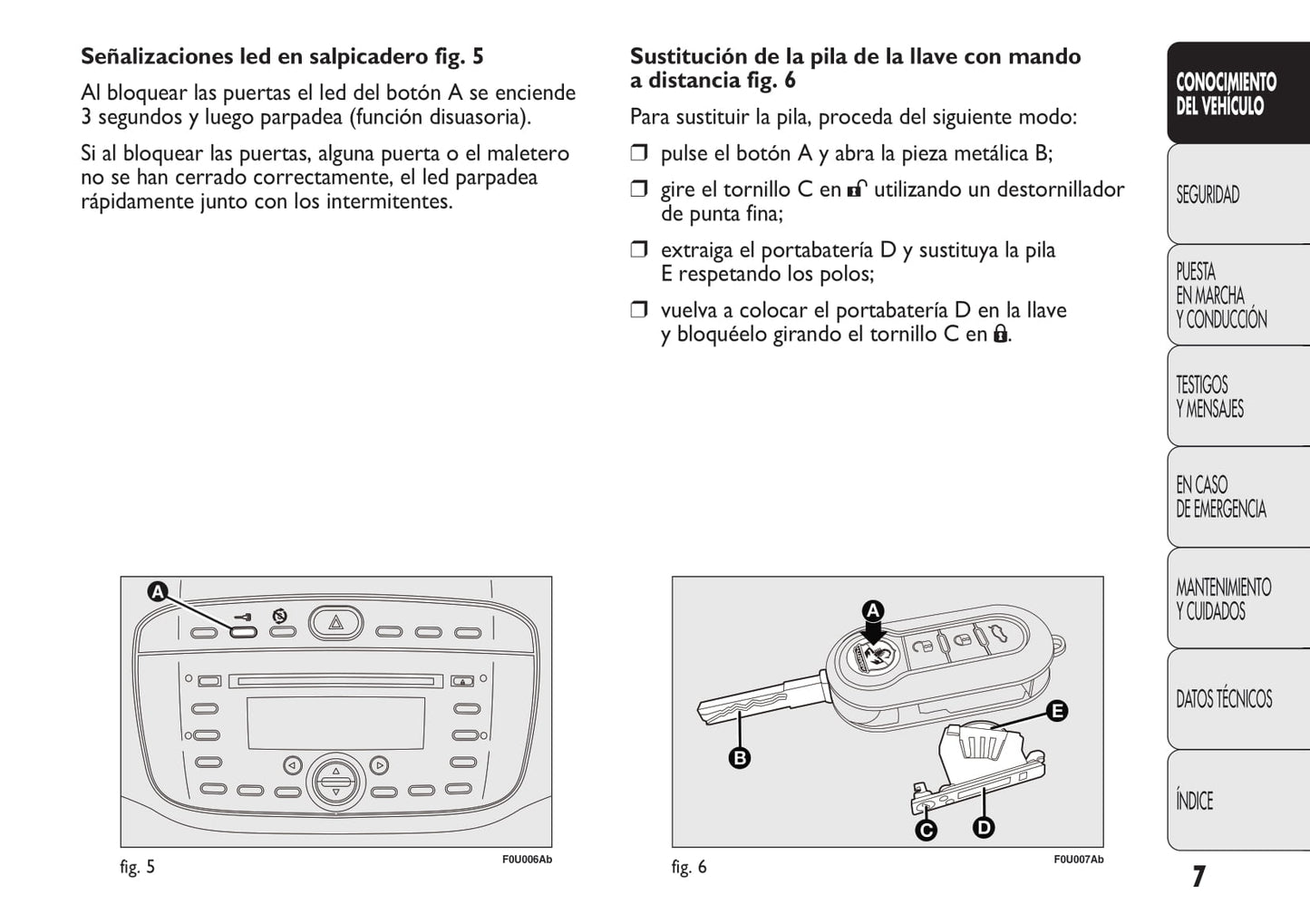 2010-2014 Abarth Punto Owner's Manual | Spanish