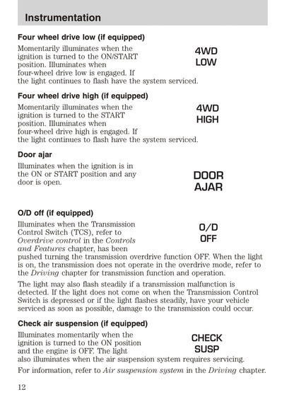 2001 Ford Explorer Owner's Manual | English