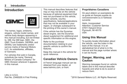 2019 GMC Sierra Owner's Manual | English
