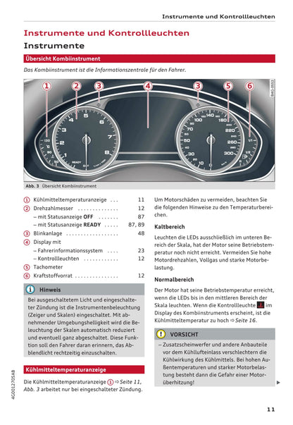 2014-2018 Audi A6 Avant/A6 Limousine/A6 allroad quattro/RS 6 Avant/S6 Avant/S6 Limousine Owner's Manual | German